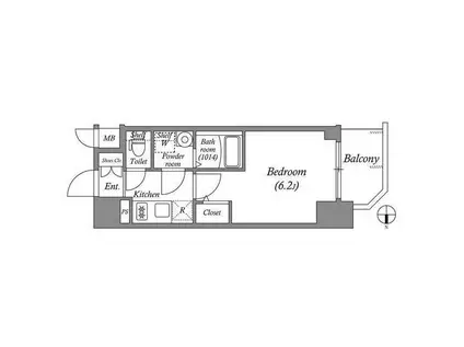 エスリード神戸ラ・コスタ(1K/7階)の間取り写真