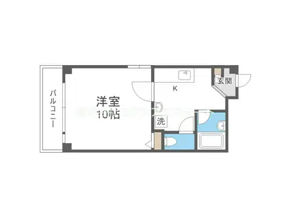 西野ハイツ(1K/2階)の間取り写真