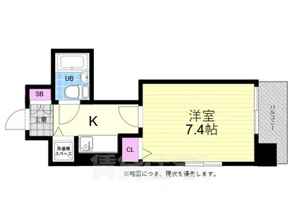 朝日プラザ横川駅前(1K/6階)の間取り写真