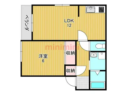 サニーコーポ(1LDK/1階)の間取り写真