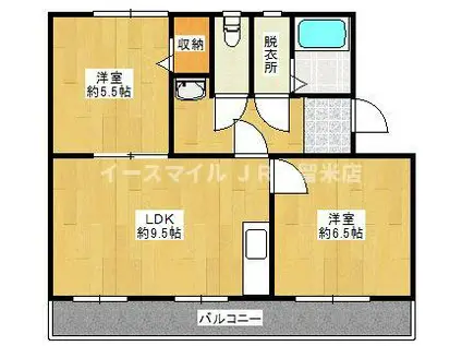コンチェルト東合川II(2LDK/2階)の間取り写真