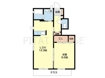 シャーメゾン有本(1LDK/1階)の間取り写真