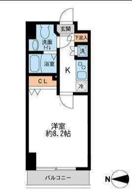HF錦糸町レジデンス(1K/2階)の間取り写真
