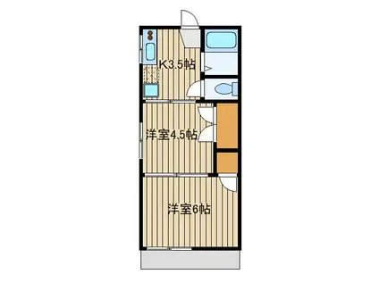 さつき荘(2K/1階)の間取り写真