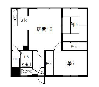 誠コーポA/B(2LDK/2階)の間取り写真