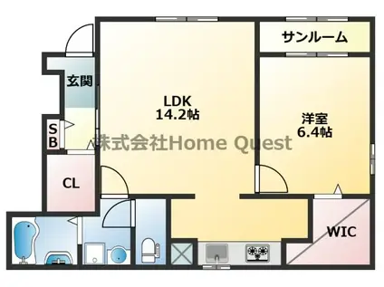 フロリア(1LDK/1階)の間取り写真