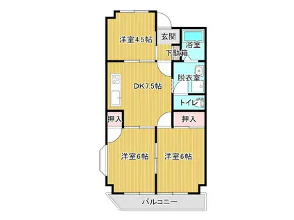 第三井上ビル(3DK/3階)の間取り写真