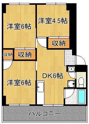 本梅ビル(3DK/1階)の間取り写真