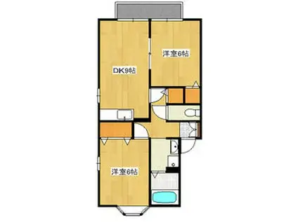 アブニールおおじまE(2DK/2階)の間取り写真