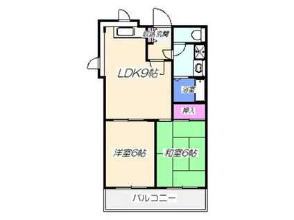 ウィステリア長居西(2DK/2階)の間取り写真