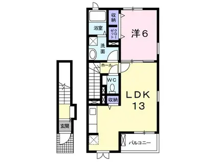 VERDE VILLA III(1LDK/2階)の間取り写真