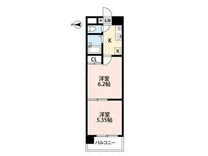 スフィンクス喜元ビル(2K/7階)の間取り写真