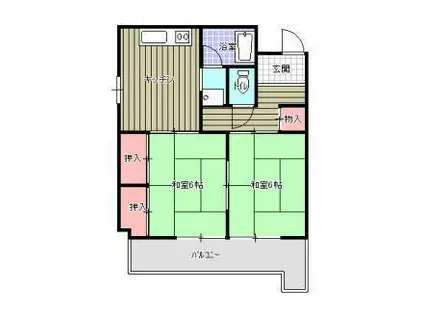 冨永ビル(2DK/2階)の間取り写真