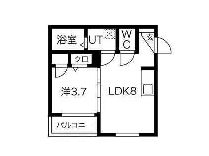 LA TI DEUR(1LDK/1階)の間取り写真