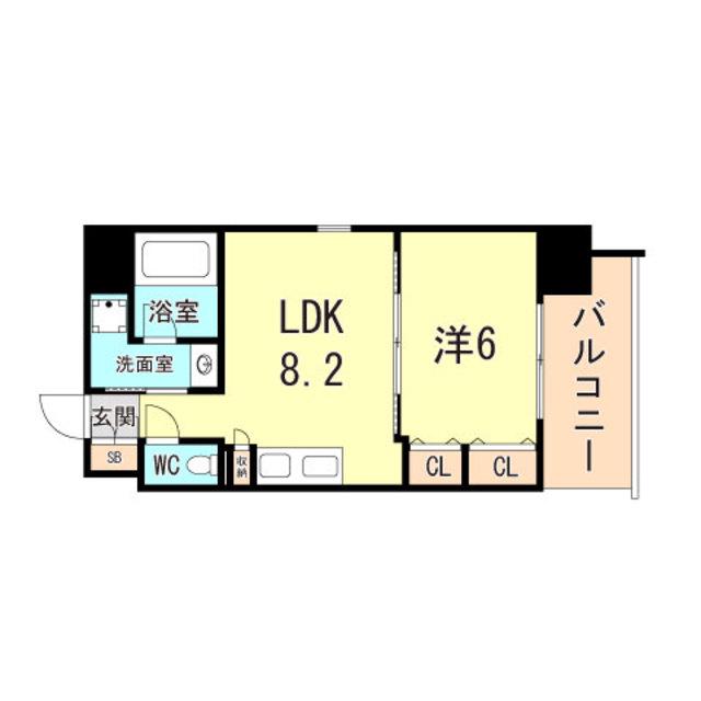 プレサンス昭和通ESRISE(1LDK/10階)の間取り写真