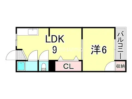 大栄マンション(1LDK/3階)の間取り写真