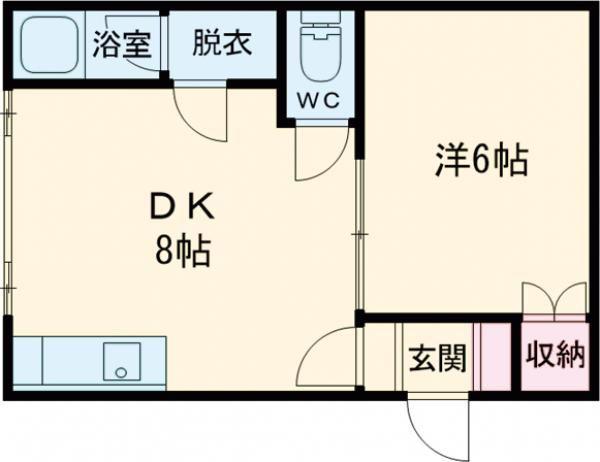 ノースマイン(1DK/1階)の間取り写真
