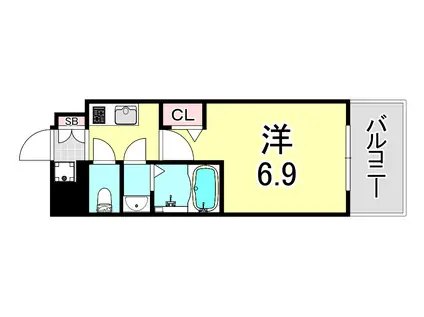 フォーリアライズ尼崎エラン(1K/2階)の間取り写真