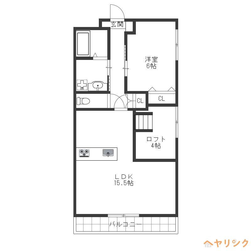 ミヨシハイツ(1LDK/2階)の間取り写真