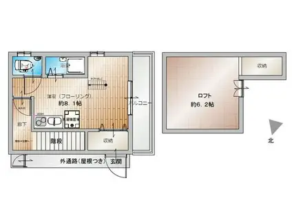 西武池袋線 練馬駅 徒歩9分 2階建 築11年(ワンルーム/2階)の間取り写真