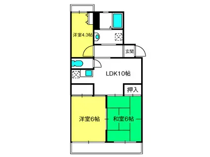プルミエールD(3LDK/3階)の間取り写真
