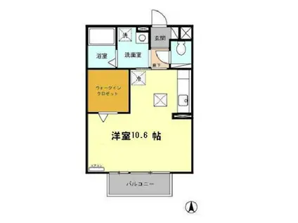 CERISE(ワンルーム/1階)の間取り写真