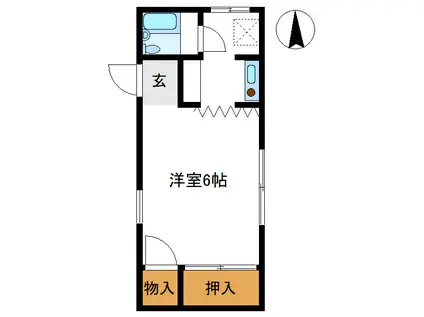 ノーブル(1K/1階)の間取り写真