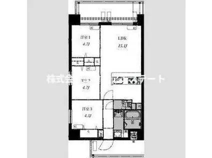 ALIVIS野田阪神(3LDK/6階)の間取り写真