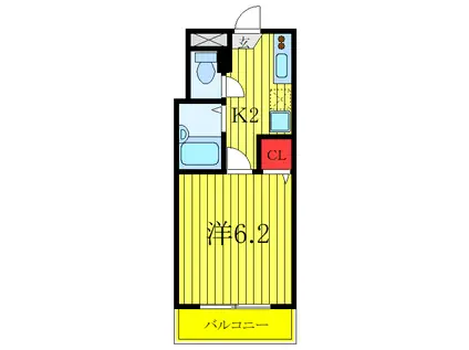 フローラルハイツ(1K/3階)の間取り写真