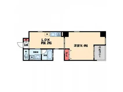 CIELO MINAMIHORIE(1LDK/5階)の間取り写真