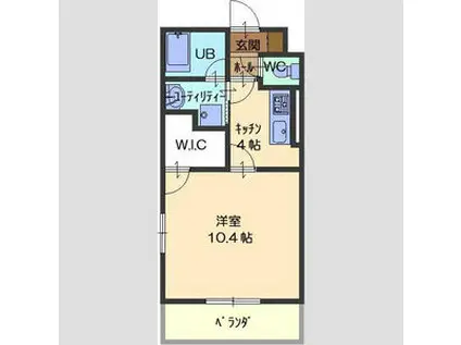 ブルーム(1K/1階)の間取り写真