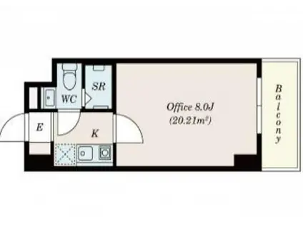 マリーナヨコハマプレミアム(1K/2階)の間取り写真