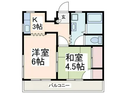 ホワイトプラザ(2K/2階)の間取り写真