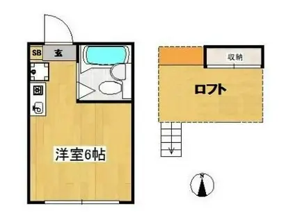 MY PLAN R ロフトあり(ワンルーム/1階)の間取り写真