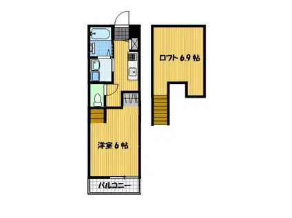 フラッティーノ(1K/1階)の間取り写真