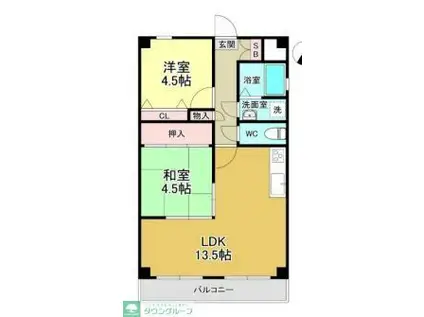 マテルレジデンス(2LDK/4階)の間取り写真