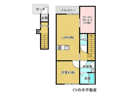 ルミウス北日吉II(1LDK/1階)の間取り写真