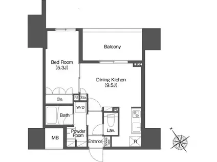 ヒューリック成増(1LDK/11階)の間取り写真