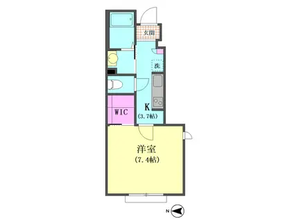 ローズノート山王(1K/1階)の間取り写真
