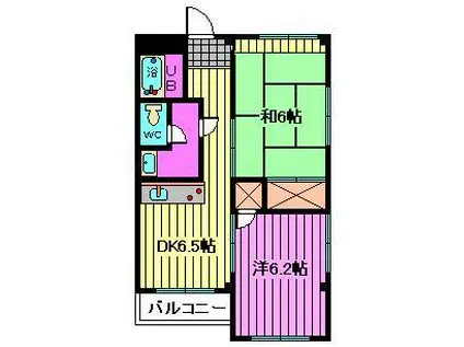 パークハイクリー(2DK/1階)の間取り写真