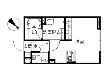 BEANS SOU小立野(ワンルーム/1階)の間取り写真
