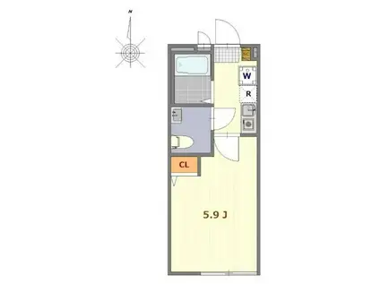 シエラグランデ亀有(1K/1階)の間取り写真