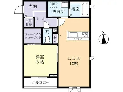 LIBRE・FOREST(1LDK/1階)の間取り写真
