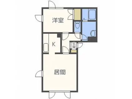 サウスガーデン(1LDK/2階)の間取り写真