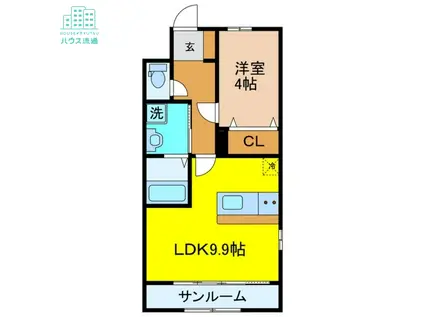 セントラル(1LDK/1階)の間取り写真