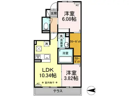 NKガーデン(2LDK/1階)の間取り写真