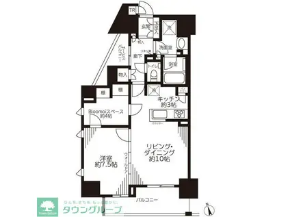 BRILLIA大井町レジデンス(1SLDK/3階)の間取り写真