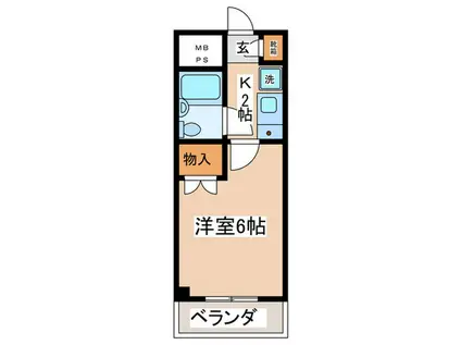 湘南サイトビル(1K/3階)の間取り写真