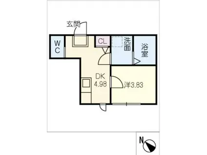 シェラトン桜(1DK/3階)の間取り写真