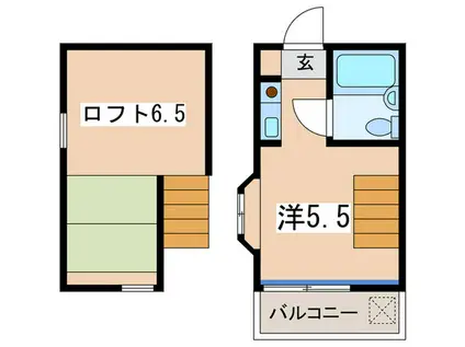 エステート鶴ヶ峰I(ワンルーム/2階)の間取り写真